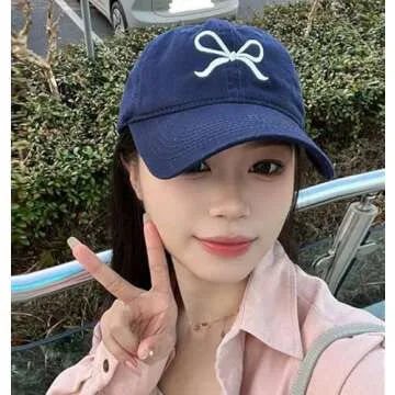 Trendy Bow-Tie Baseball Cap for Women Sun Protection