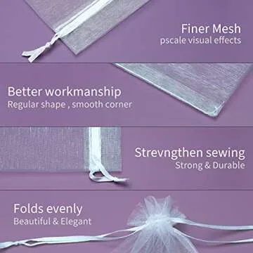 Akstore Organza Gift Bags - 50Pcs Elegant Pouches for Gifting