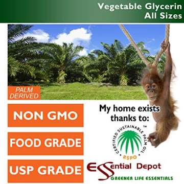 Glycerin Vegetable - 1 Gallon (10.75 lbs or 172oz net wt) - Non GMO - RSPO - Sustainable Palm Based ...