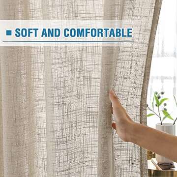 Stylish H.VERSAILTEX Linen Curtains 108 inches Long