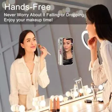 omee Magnetic Suction Cup Phone Mount - Anti Slip Hands Free Silicone Suction Phone Grip Compatible with iPhone MagSafe Phone Case Series, Mirror Shower Holder for Selfies and Tiktok Videos (Pink)