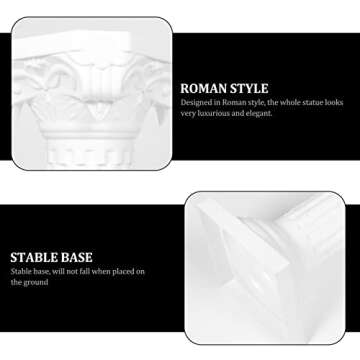 Roman Column White Roman Pillar Wedding/Home/Garden Decor Flower Pot Columns Urn Planter Column Pillar Party Stands for Decor Round Vases for Flowers Outdoor Child Plastic