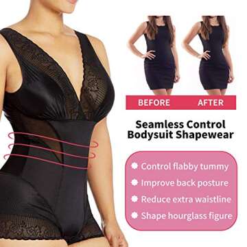 MYSEXY Body Shaper Bodysuit Seamless Tummy Control for Women