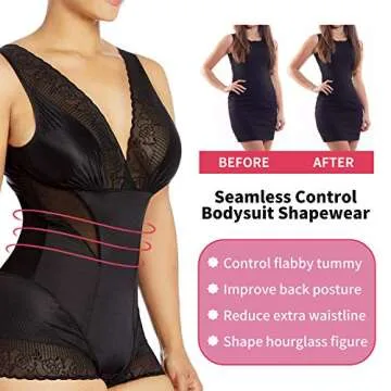 MYSEXY Body Shaper Bodysuit Seamless Tummy Control for Women