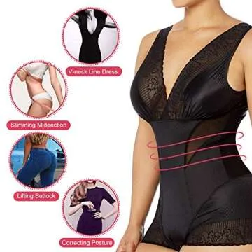 MYSEXY Body Shaper Bodysuit Seamless Tummy Control for Women