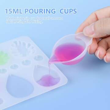 Silicone Measuring Cup Resin Mixing Kit - 12PCS Included
