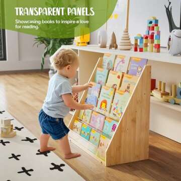 NiHome Bamboo Kids Bookshelf - Inspire Reading in Kids