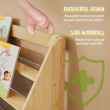 NiHome Bamboo Kids Bookshelf - Inspire Reading in Kids