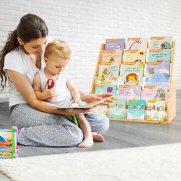NiHome Bamboo Kids Bookshelf - Inspire Reading in Kids