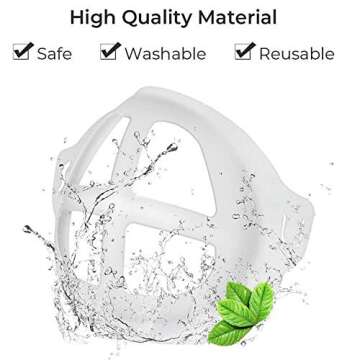 Yuxier Face Mask Bracket Mask Guard Frame Face Shield Support Holder Inner For More Breathing Space,Under Frame Lipstick Protector Keep Fabric off Mouth ，Reusable and Washable （6 pieces