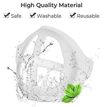 Yuxier Face Mask Bracket Mask Guard Frame Face Shield Support Holder Inner For More Breathing Space,Under Frame Lipstick Protector Keep Fabric off Mouth ，Reusable and Washable （6 pieces