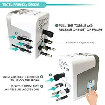 International Travel Power Plug Adapter - 4 USB Ports