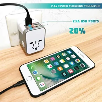 International Travel Power Plug Adapter - 4 USB Ports
