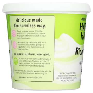 HARMLESS HARVEST Organic Unsweetened Plain Rich & Creamy Coconut Yogurt, 24 OZ