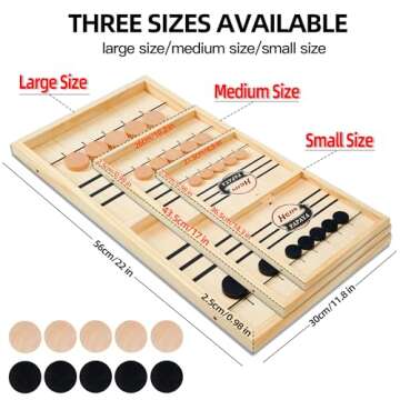 HELLO PAPAYA Fast Sling Puck Game,Wooden Hockey Game,Desktop Battle Sling Hockey Table Game,Adults o...