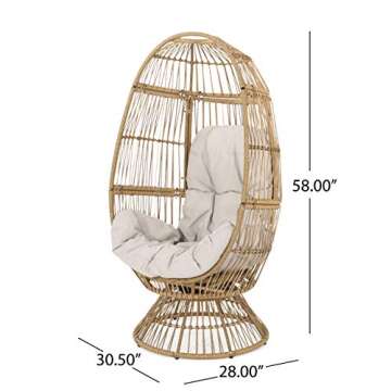 Cozy Swivel Egg Chair - Stylish Outdoor Wicker Design