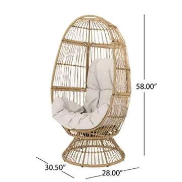 Cozy Swivel Egg Chair - Stylish Outdoor Wicker Design