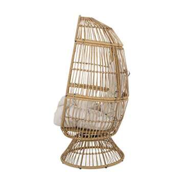 Cozy Swivel Egg Chair - Stylish Outdoor Wicker Design