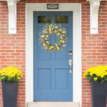 Sggvecsy 20 Inch Vibrant Easter Wreath for Spring Decor