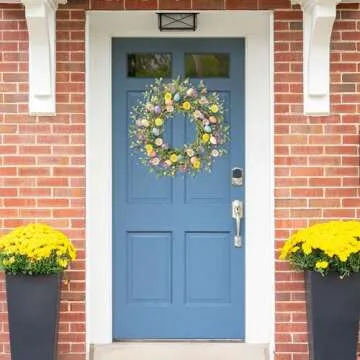 Sggvecsy 20 Inch Vibrant Easter Wreath for Spring Decor