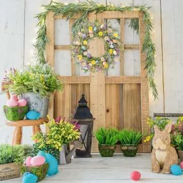 Sggvecsy 20 Inch Vibrant Easter Wreath for Spring Decor