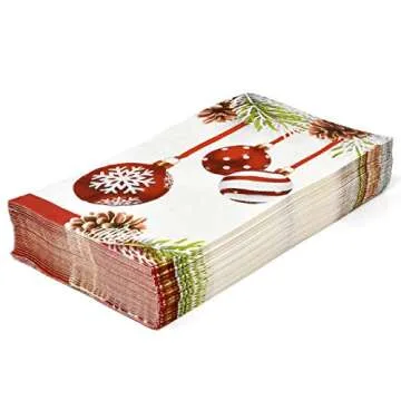 Elegant Disposable Christmas Guest Napkins for Holiday Parties