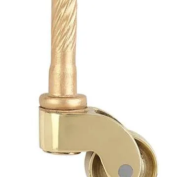Set of 4 Solid Brass Stem Caster Heavy Duty & Safe for All Floors Perfect Replacement for Floor Mat Polished Lacquered Finish Caster Wheels for Chairs/Tables/Furniture