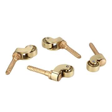 Set of 4 Solid Brass Stem Caster Heavy Duty & Safe for All Floors Perfect Replacement for Floor Mat Polished Lacquered Finish Caster Wheels for Chairs/Tables/Furniture