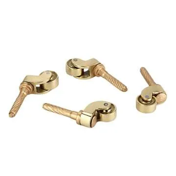 Set of 4 Solid Brass Stem Caster Heavy Duty & Safe for All Floors Perfect Replacement for Floor Mat Polished Lacquered Finish Caster Wheels for Chairs/Tables/Furniture