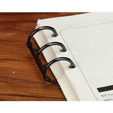 Chris-Wang 10Pcs Metal 3-Ring Binding Spines Combs, Loose Leaf Binder DIY Photo Album Rings Book Cal...