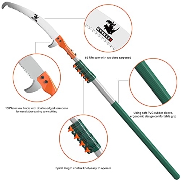 HUNKENR Extendable Tree Pruner Pole Saw for Easy Trimming