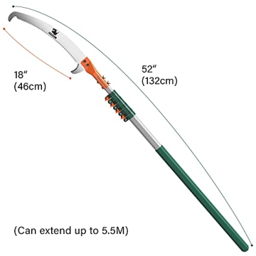 HUNKENR Extendable Tree Pruner Pole Saw for Easy Trimming