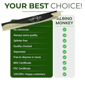 Albino Monkey Disposable Bamboo Chopsticks for Sushi