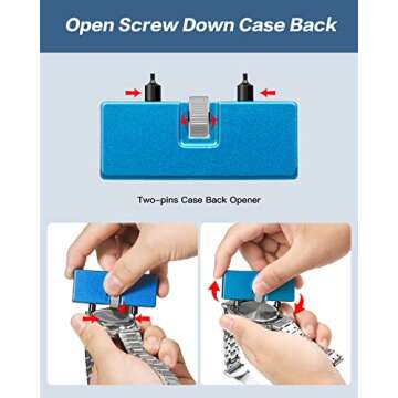 Vastar Watch Repair Kit, Watch Battery Replacement Kit with Watch Repair Screwdriver, Watch Wrench B...