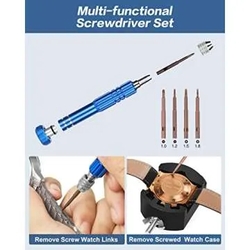 Vastar Watch Repair Kit, Watch Battery Replacement Kit with Watch Repair Screwdriver, Watch Wrench Back Remover, Watch Case Opener, Watch Back Remover Holder for Watch Battery Replacement etc