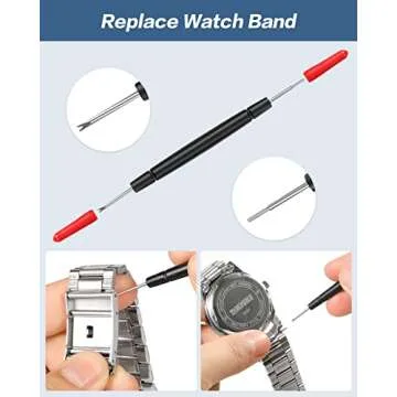 Vastar Watch Repair Kit, Watch Battery Replacement Kit with Watch Repair Screwdriver, Watch Wrench Back Remover, Watch Case Opener, Watch Back Remover Holder for Watch Battery Replacement etc