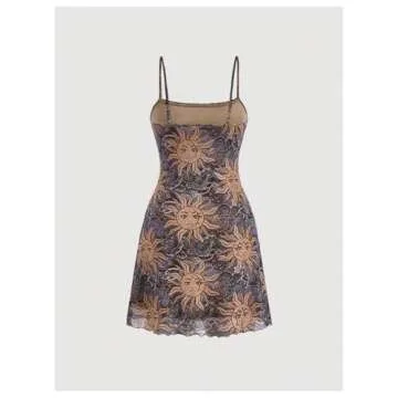 Milumia Women's Vintage 90s Mini Dress - Lettuce Trim Short Dress in Purple