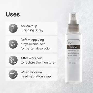 [Dear,Klairs] 2 Step Fundamental Care Set, Ampoule-Like Mist & Water-Based Drop, for Hydration, moisturizing Skincare