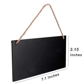 Wowagoga 5 Pcs Hanging Wooden Blackboard for All Occasions