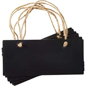 Wowagoga 5 Pcs Hanging Wooden Blackboard for All Occasions