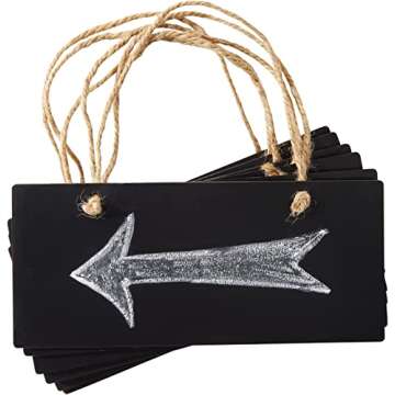Wowagoga 5 Pcs Hanging Wooden Blackboard for All Occasions