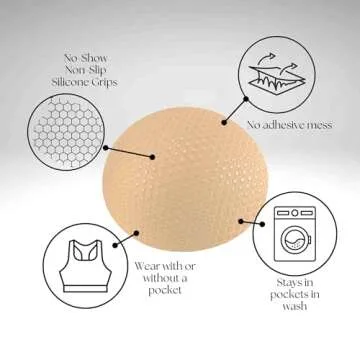 Non-Slip Bra Inserts for Shaping Coverage and Balance in Sports Bras Swimsuits - Oval