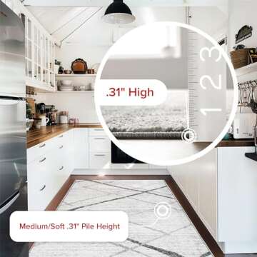 nuLOOM 5x8 Thigpen Contemporary Area Rug, Grey, Abstract Lines, Non-Slip Backing, Stain Resistant, For Bedroom, Dining Room, Living Room, Hallway, Office, Kitchen, Entryway