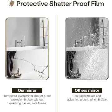 SNUGACE Bathroom Mirror for Vanity, Rectangle Framed Wall Mounted Farmhouse Bathroom Mirrors, 24x36 Inch