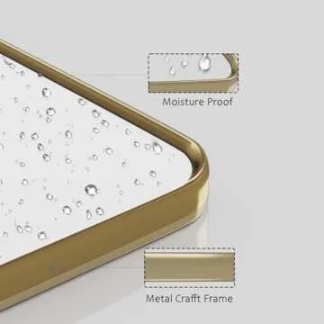 SNUGACE Bathroom Mirror for Vanity, Rectangle Framed Wall Mounted Farmhouse Bathroom Mirrors, 24x36 Inch