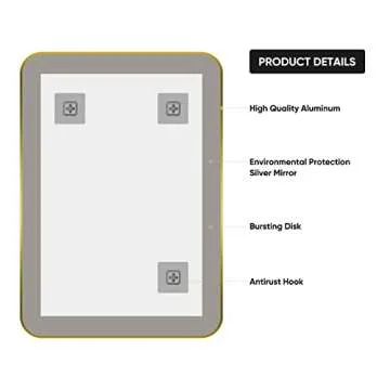 SNUGACE Bathroom Mirror for Vanity, Rectangle Framed Wall Mounted Farmhouse Bathroom Mirrors, 24x36 Inch