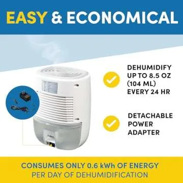 Veva Small Dehumidifiers for Home, Compact, Portable, Quiet Mini Dehumidifier for Bedroom, Basements, Bathroom, Garage, Closet, Dorm, Office for Humidity, Odor Control with Auto Shut-off 100 sqft