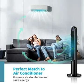COSTWAY Tower Fan with 3 Wind Modes and Remote Control