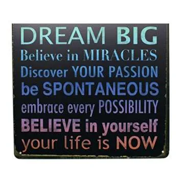 ARTCLUB Follow Your Heart Vintage Metal Sign - Motivational Wall Art for Home