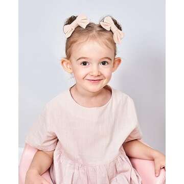 Jollybows 40PCS 2.8" Baby Girls Hair Bows Alligator Clips Woolen Hair Barrettes Hair Accessories for Little Girls Toddlers Teens Kids (1- Light Multi-colored)